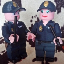 lego giant policeman police woman spanish army dolls toys 3d print model - Mito3D
