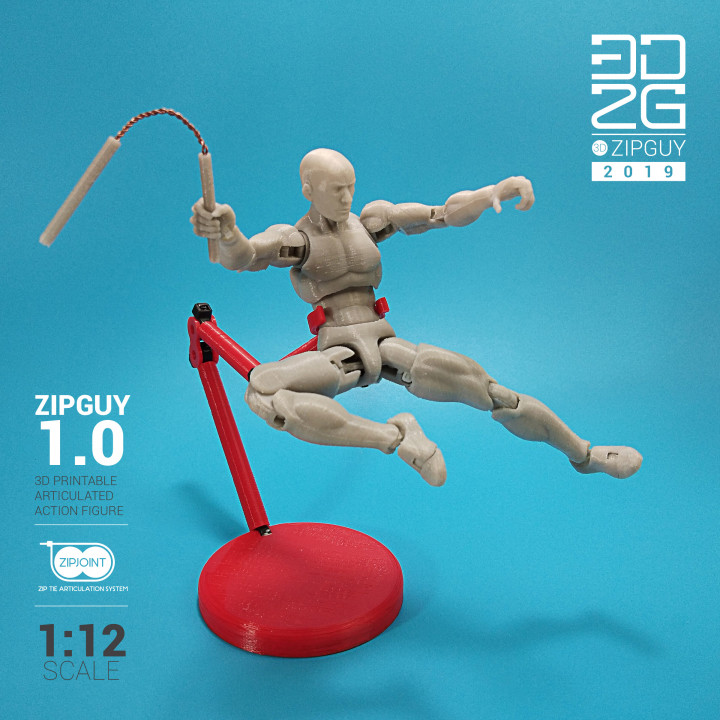 nunchuck poignées mettre jour figure jouet arme figurine zipguy 3dzipguy nunchucks 3D print model - Mito3D