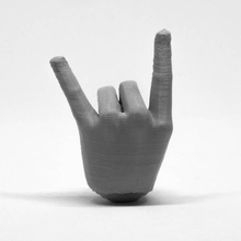 devil horn hand gesture -update fan art figure actionfigure rockandroll ziptie zipguy 3dzipguy devilhorns zipjoints 3d print model - Mito3D