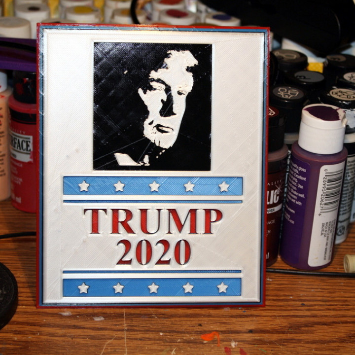 Trumpf 2020 Wahl Poster Präsident Kampagne Patriot Republikaner Donald gop 3D print model - Mito3D