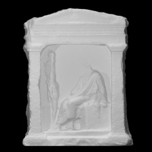 funerary stele scan man temple marble portal relief 3d print model - Mito3D