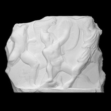 fragment frieze scan characters figure men marble relief 3d print model - Mito3D