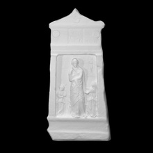 funerario stele scansione figura donna sollievo 3d print model - Mito3D