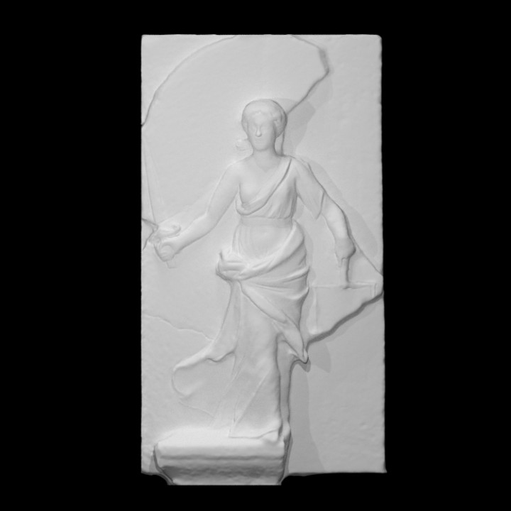 justice scan figure lady relief personified 3D print model - Mito3D