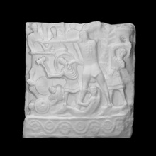 etrusco cinerario urna escanear fron centauromaquia 3d print model - Mito3D