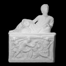 etruscan cinerary urn scan figure relief reclining 3d print model - Mito3D