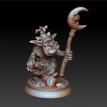 goblin xamã tampo mesa criatura fantasia Magia miniatura 3d print model - Mito3D
