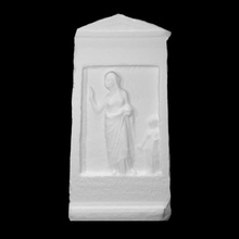 funerary stele herakleia scan sculpture stone grave relief 3d print model - Mito3D