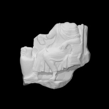 figurative funerary stele scan man death grave seated relief 3d print model - Mito3D