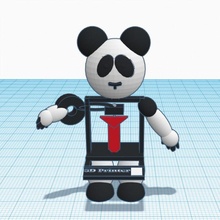 panda printer tinker tinkercad tinkercharacters pandaprinter 3d print model - Mito3D