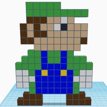 pikselli Luigi tinkercad tinkercharacters 3d print model - Mito3D