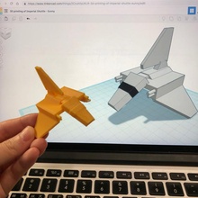 simple imperial shuttle tinkercad starwars eunny 3d print model - Mito3D