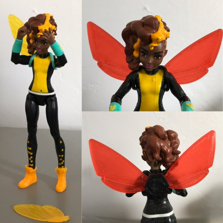dc súper héroe niña abejorro vuelo paquete reemplazo flexibles muchachas 3D print model - Mito3D