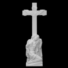 woman cross scan figure sculpture statue stone cemetery kerepesi fiumei 3d print model - Mito3D