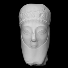 limestone bearded head votary scan figure sculpture statue fragment tymbou 3d print model - Mito3D