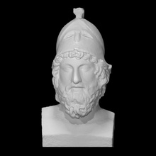 head helmeted man scan armour bust helmet sculpture stone marble stolen 3d print model - Mito3D
