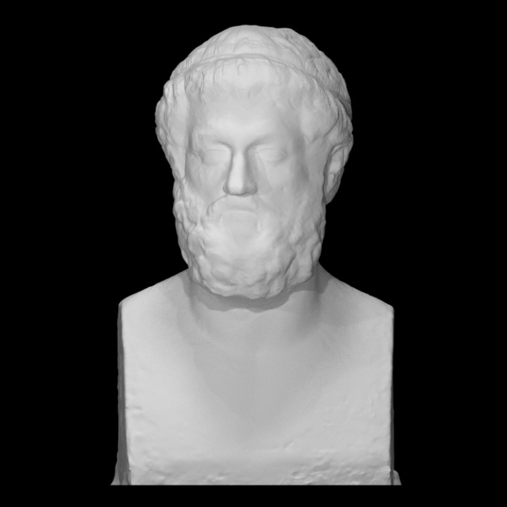 buste Sophocle analyse grec sculpture marbre original Farnese copie 3D print model - Mito3D