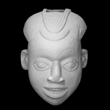 legno maschera Camerun scansione testa scultura 3d print model - Mito3D
