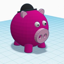 piggie mcbowlerson toys & games tinkercad tinkercharacters 3d print model - Mito3D
