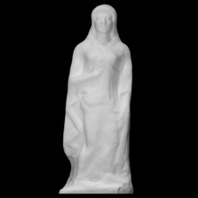 terracotta statuette young girl scan flower youth chiton cloak young-girl 3d print model - Mito3D