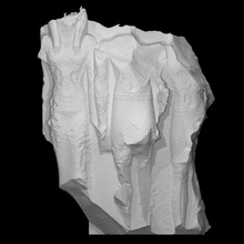 fragmentário tríade Menkaura Hathor Deus Varredura Egito egípcio escultura Greywacke old kingdom 3d print model - Mito3D