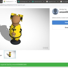 squirrel god gold vase egyption hyrogliyphics 3d print model - Mito3D