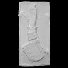 manteau bras Louis génial Roi Hongrie analyse sculpture calcul marbre soulagement coat of arms 3d print model - Mito3D