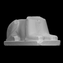 sphinx amenemhat iii re-inscribed sethnakht rameses scan egypt sculpture fragment amenemhat-iii rameses-iii reinscrbe repurposed middle-kingdom dynasty-12 tell-nabasha wadjet granodiorite 3d print model - Mito3D