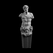figure bearded man louvre lens scan 3d print model - Mito3D