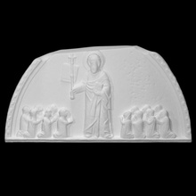 lunette christ worshippers scan christianity sculpture stone religion relief preachers 3d print model - Mito3D