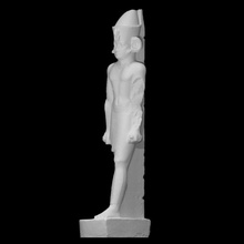 Statue König Verständnis RAM Hörner Scan Skulptur Stein Stehen Sudan ram horns kema 3d print model - Mito3D