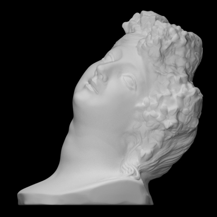 Primavera flora Varredura fracasso fêmea cabeça escultura mulher mármore filippo parodi 3D print model - Mito3D