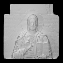 blessing christ scan sculpture relief salvator-mundi byzantine 3d print model - Mito3D
