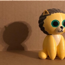 Löwe Spielzeuge Spiele Tier niedlich Chibi Basteln unterstützt Unterstützung frei 3d print model - Mito3D