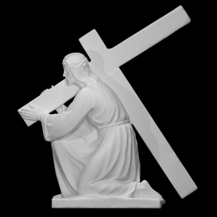isa taramak çapraz şekil adam heykel taş mezar anıt dini İsa 3D print model - Mito3D