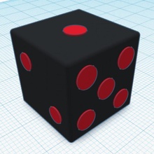 average 6 sided die board dice games 3d print model - Mito3D