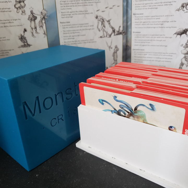 masmorras dragões monstro cartas caixa monstros Dragões organizador Caixa papelão jogos 3D print model - Mito3D