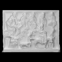 alívio retratando voar Egito Varredura escultura mármore Mateus Evangelho flight into egypt new testament 3d print model - Mito3D