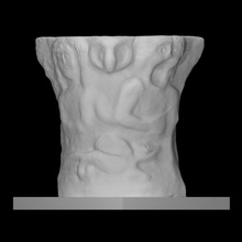 stoup figurative carvings scan sculpture stone marble church pisa font san-bernardo 3d print model - Mito3D