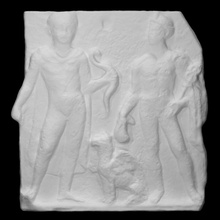 fragment sarcophage représentation Apollon Mercure analyse sculpture marbre mort giovanni grimani 3d print model - Mito3D