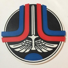 'das Starfighter 39 Befehl Logo Untersetzer schwarz Spiel Gaming rot Weiß Filme Blau Getränke letzte 80s Rylos 3d print model - Mito3D