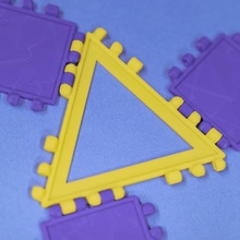 polipaneller 2x2x2 üçgen büyük oyuncak çift inşaat poli panel paneller 3d print model - Mito3D