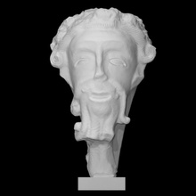 head man protome scan architecture sculpture stone bearded arch 3d print model - Mito3D