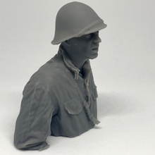 busto holandés soldado ww2 ventilador Arte casco guerra escanear 3d print model - Mito3D