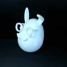 mustache easter bunny & garden tinkercad 3d print model - Mito3D