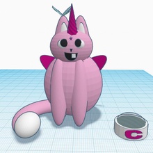 Coco caticorn TinkerCharacters juguetes juegos myminifactory tinkercad entrada competencia criatura mágica 3d print model - Mito3D