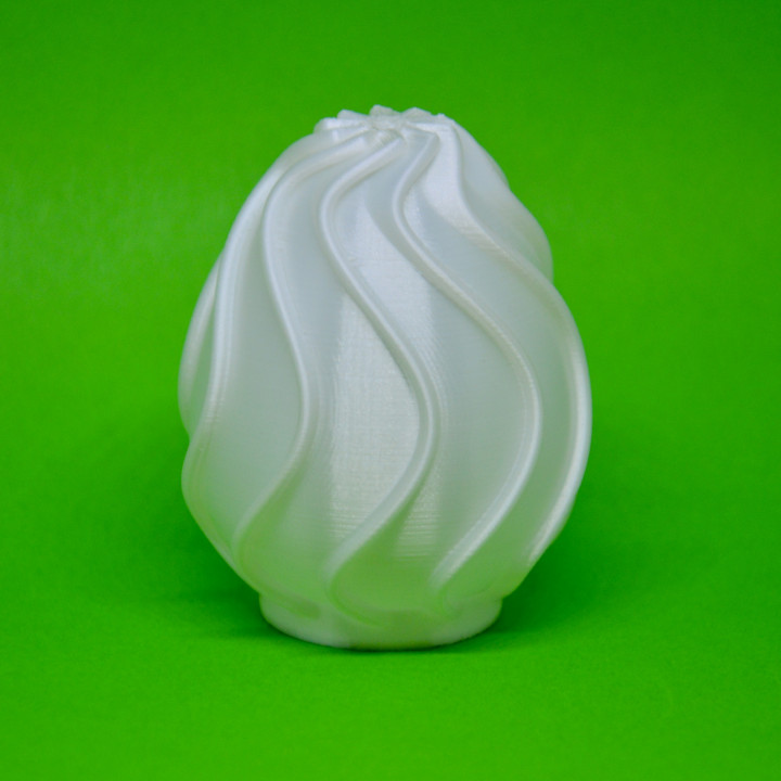 Pasqua uovo ondulato modello giardino design bianca pla progettista arredamento 3D print model - Mito3D