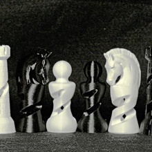 organico scacchi impostato tavola Giochi vescovo re cavaliere pedone Regina torre 3d print model - Mito3D
