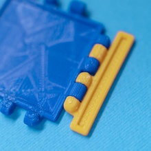 polypanels quarter piece small square strap loop slot connector edge rectangle 3d print model - Mito3D