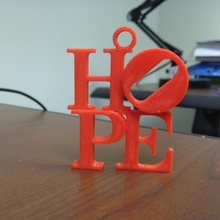 hope keychain ornament christmas decoration nice philadelphia 3d print model - Mito3D
